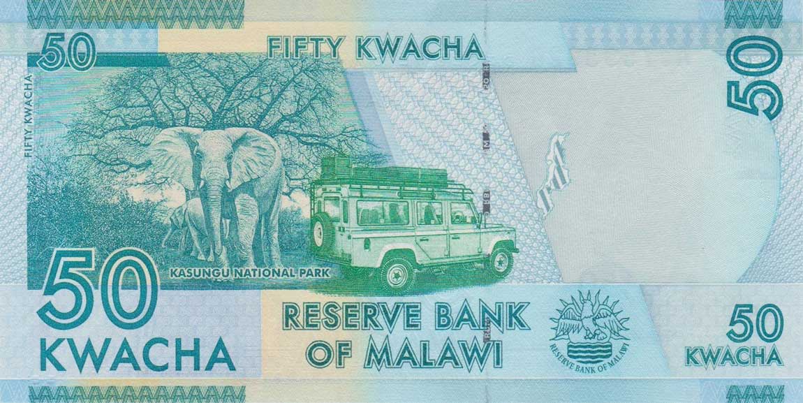 Back of Malawi p58b: 50 Kwacha from 2012