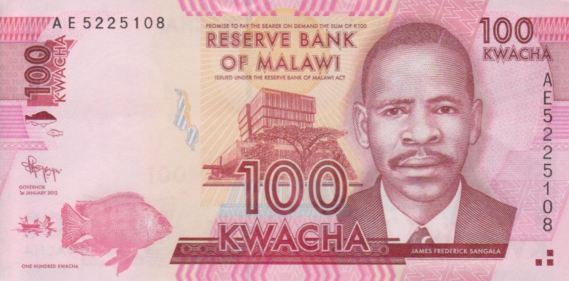 Front of Malawi p59a: 100 Kwacha from 2012