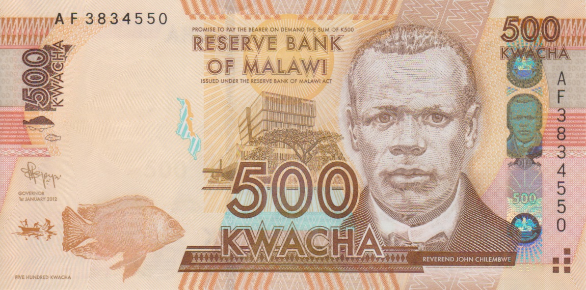 Front of Malawi p61a: 500 Kwacha from 2012