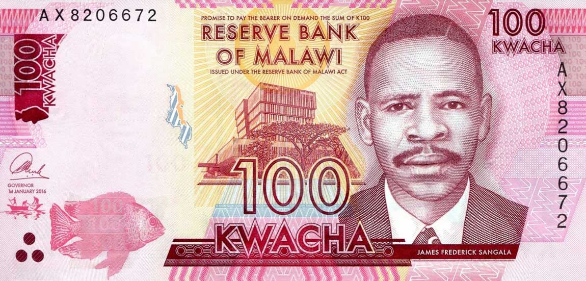Front of Malawi p65b: 100 Kwacha from 2016
