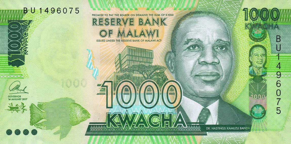 Front of Malawi p67c: 1000 Kwacha from 2017
