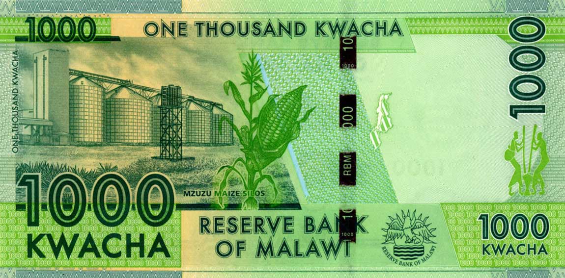 Back of Malawi p68: 1000 Kwacha from 2014