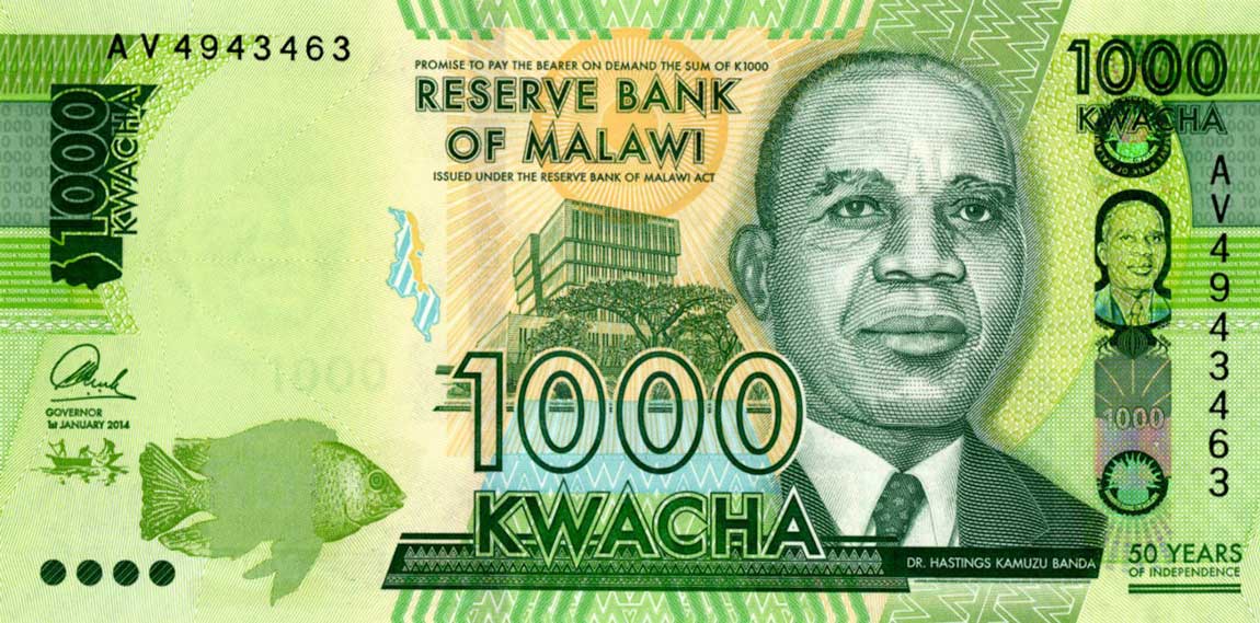 Front of Malawi p68: 1000 Kwacha from 2014
