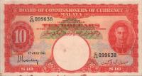 p13 from Malaya: 10 Dollars from 1941