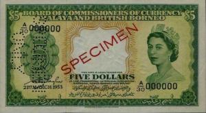 Gallery image for Malaya and British Borneo p2s: 5 Dollars
