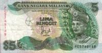 p28c from Malaysia: 5 Ringgit from 1991