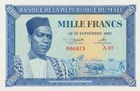 p4 from Mali: 1000 Francs from 1960