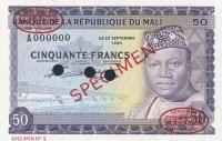 p6s from Mali: 50 Francs from 1960