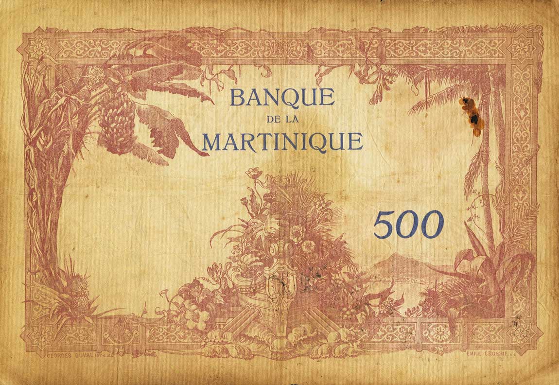 Back of Martinique p14: 500 Francs from 1932