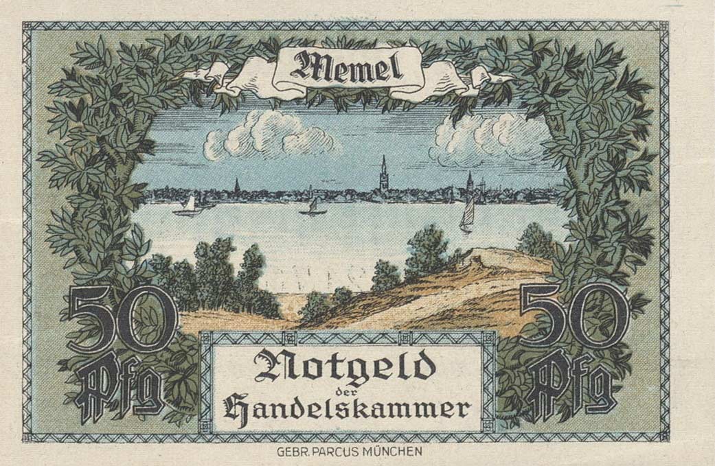 Back of Memel p1: 0.5 Mark from 1922