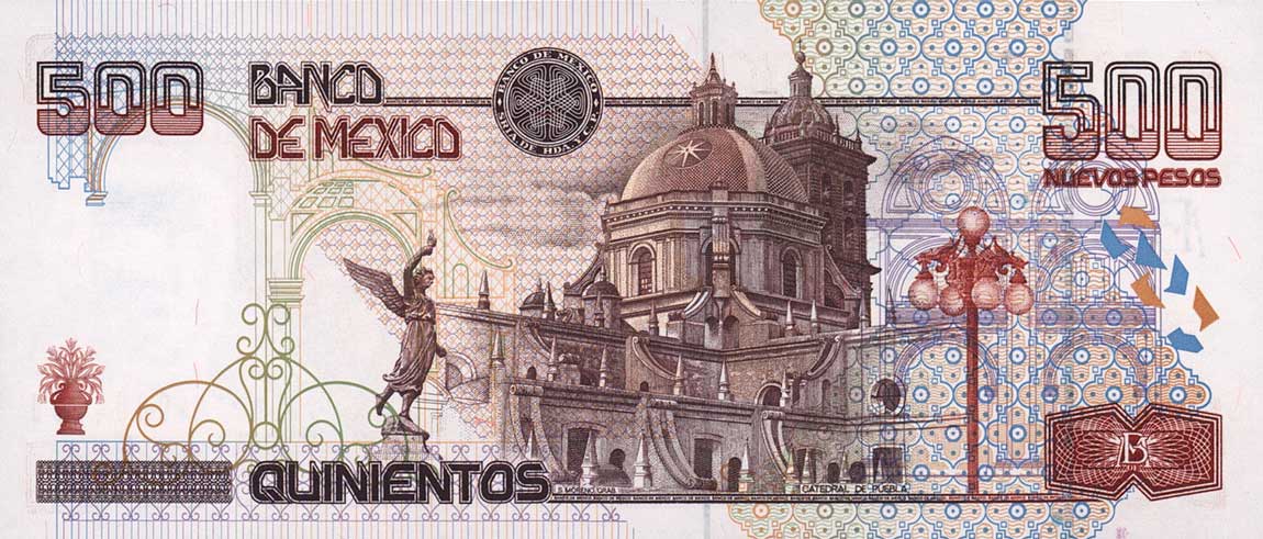 Back of Mexico p104: 500 Nuevos Pesos from 1992