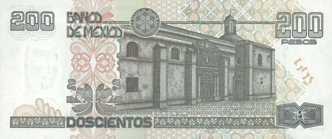 Back of Mexico p114: 200 Pesos from 2000