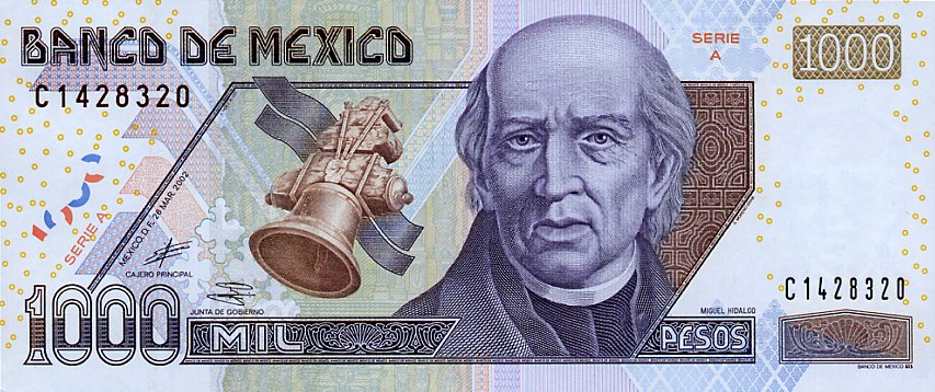 Front of Mexico p121a: 1000 Pesos from 2002