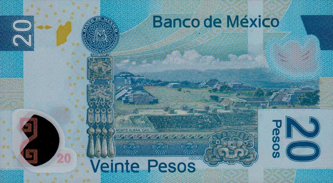 Back of Mexico p122b: 20 Pesos from 2006