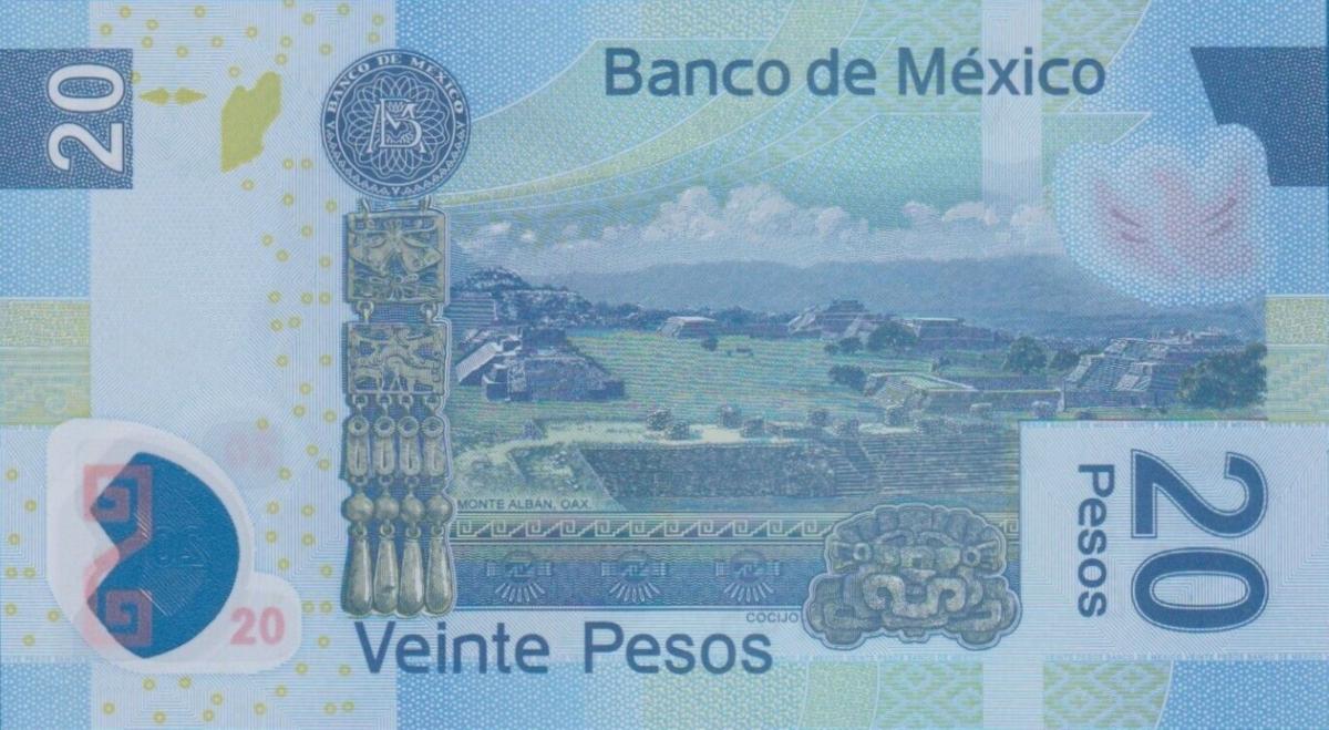 Back of Mexico p122t: 20 Pesos from 2012