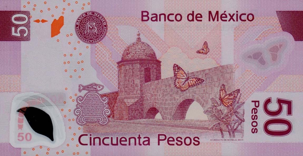 Back of Mexico p123a: 50 Pesos from 2004