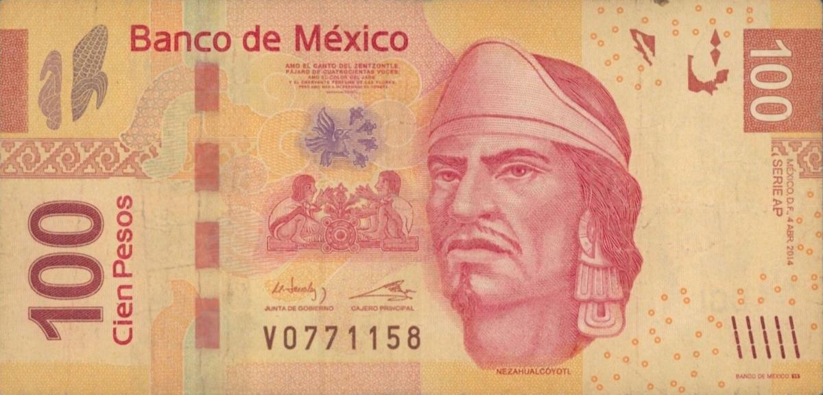 Front of Mexico p124ap: 100 Pesos from 2014