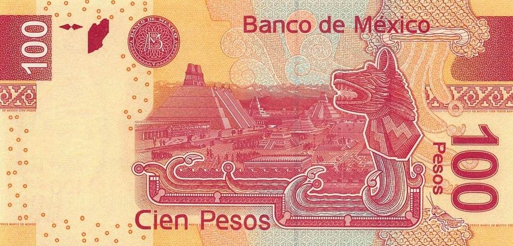 Back of Mexico p124aq: 100 Pesos from 2014