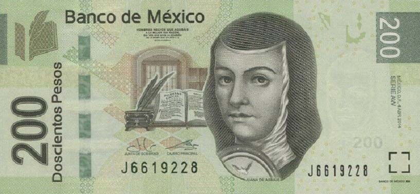 Front of Mexico p125aw: 200 Pesos from 2014