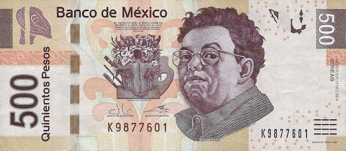 Front of Mexico p126ag: 500 Pesos from 2013