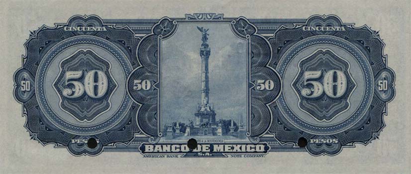 Back of Mexico p41s: 50 Pesos from 1941