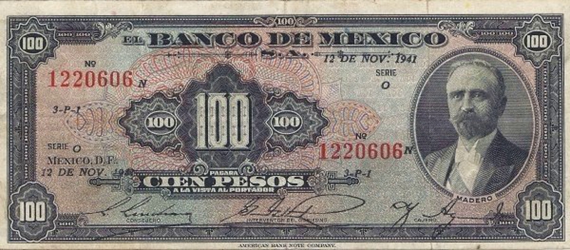 Front of Mexico p42b: 100 Pesos from 1941