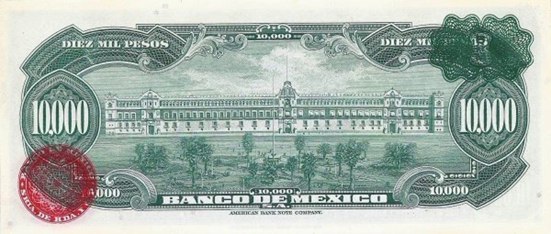Back of Mexico p45b: 10000 Pesos from 1950
