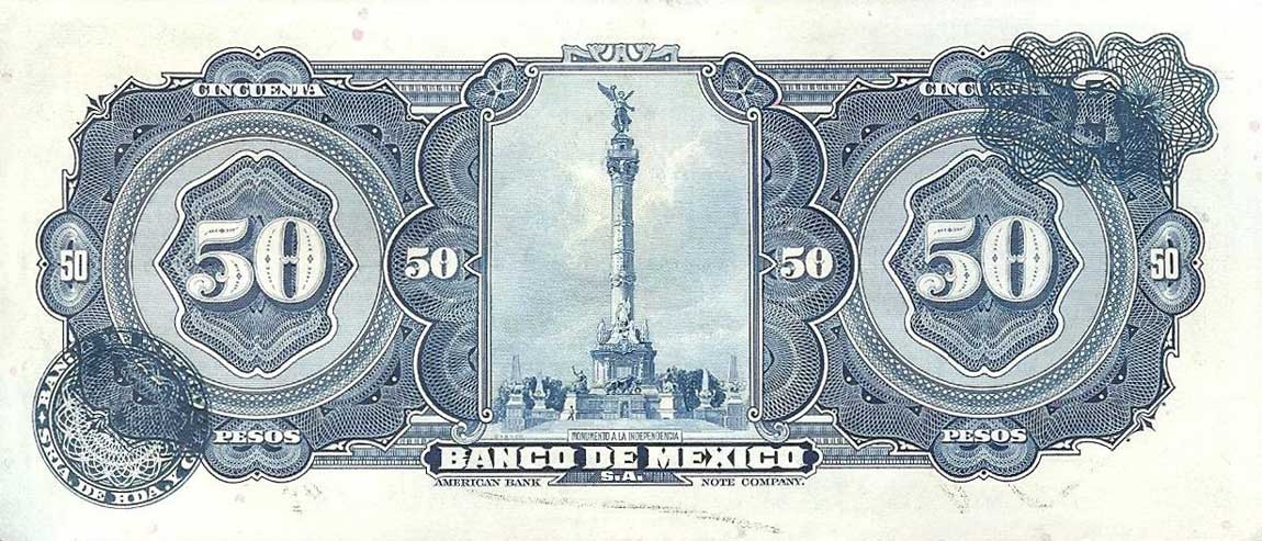 Back of Mexico p49l: 50 Pesos from 1959