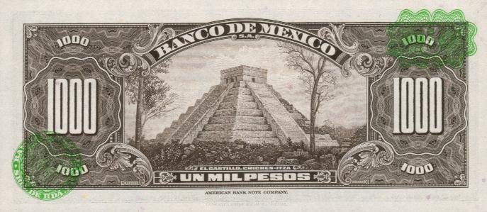 Back of Mexico p52t: 1000 Pesos from 1977