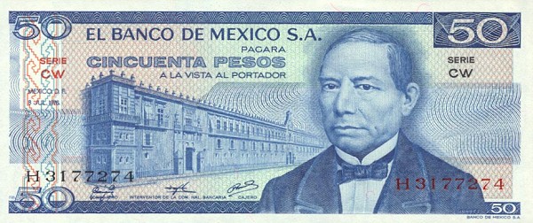 Front of Mexico p65b: 50 Pesos from 1976