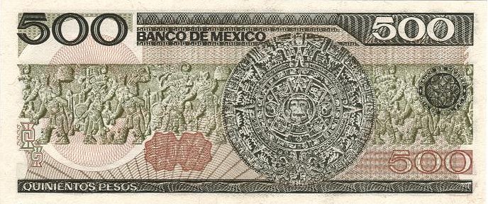 Back of Mexico p79a: 500 Pesos from 1983