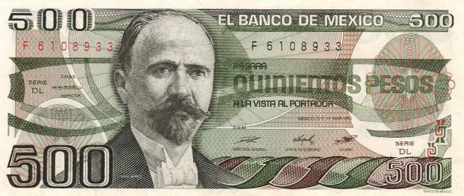 Front of Mexico p79a: 500 Pesos from 1983