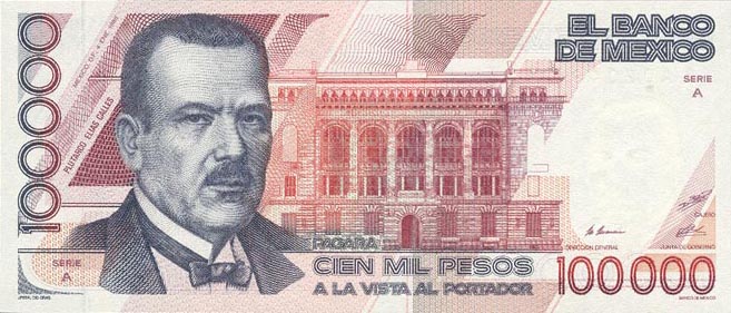 Front of Mexico p94a: 100000 Pesos from 1988