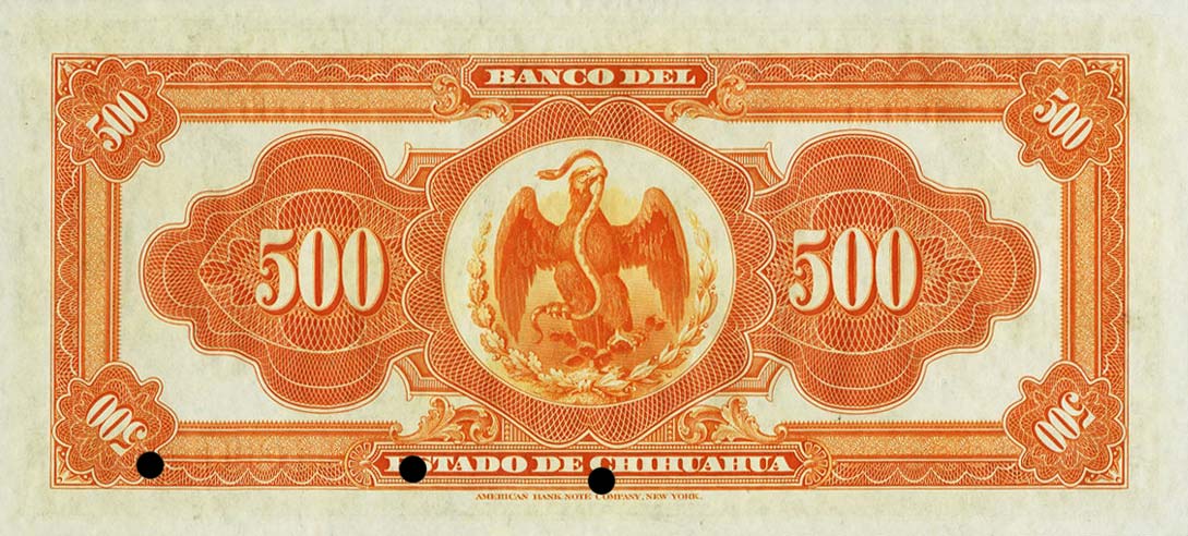 Back of Mexico pS137s: 500 Pesos from 1913