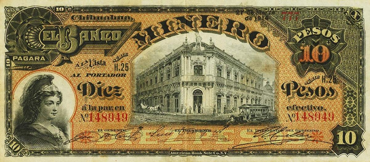 Front of Mexico pS164Ac: 10 Pesos from 1897