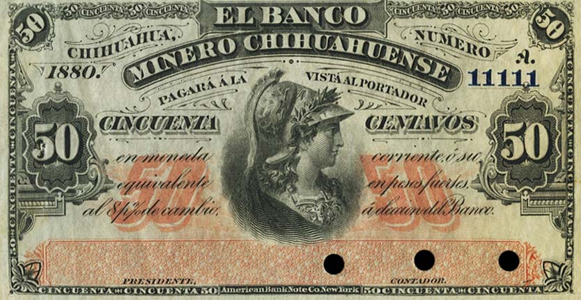Front of Mexico pS173s1: 50 Centavos from 1880
