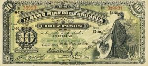 pS186 from Mexico: 10 Pesos from 1914