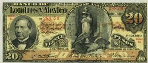 pS235d from Mexico: 20 Pesos from 1889