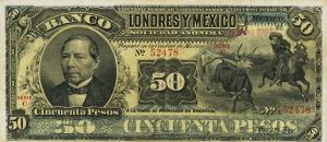 pS236d from Mexico: 50 Pesos from 1889