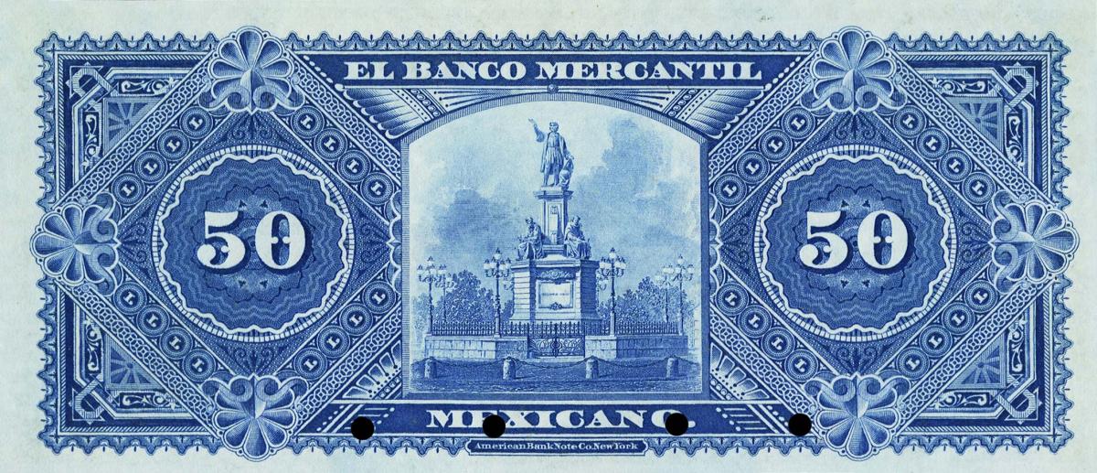 Back of Mexico pS246p: 50 Pesos from 1882