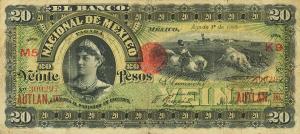 pS259f from Mexico: 20 Pesos from 1885