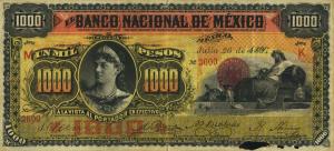 pS263a from Mexico: 1000 Pesos from 1885