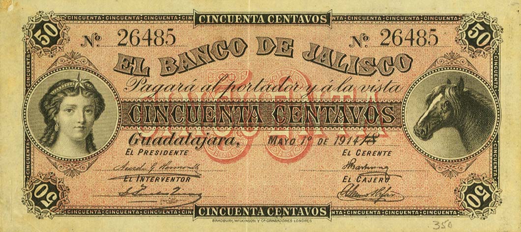 Front of Mexico pS312a: 50 Centavos from 1914