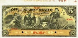 pS329s3 from Mexico: 5 Pesos from 1897