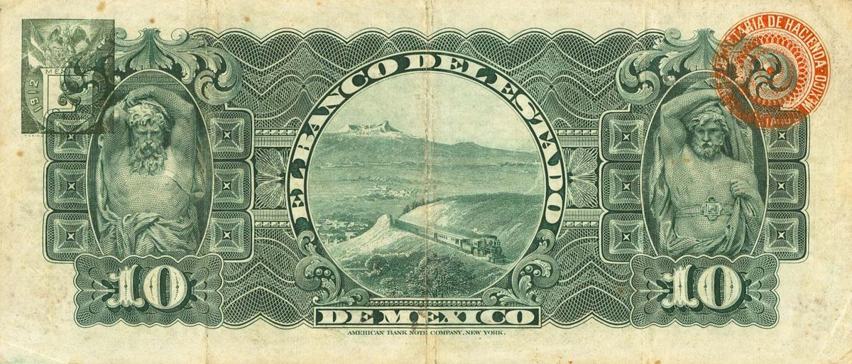 Back of Mexico pS330c: 10 Pesos from 1898