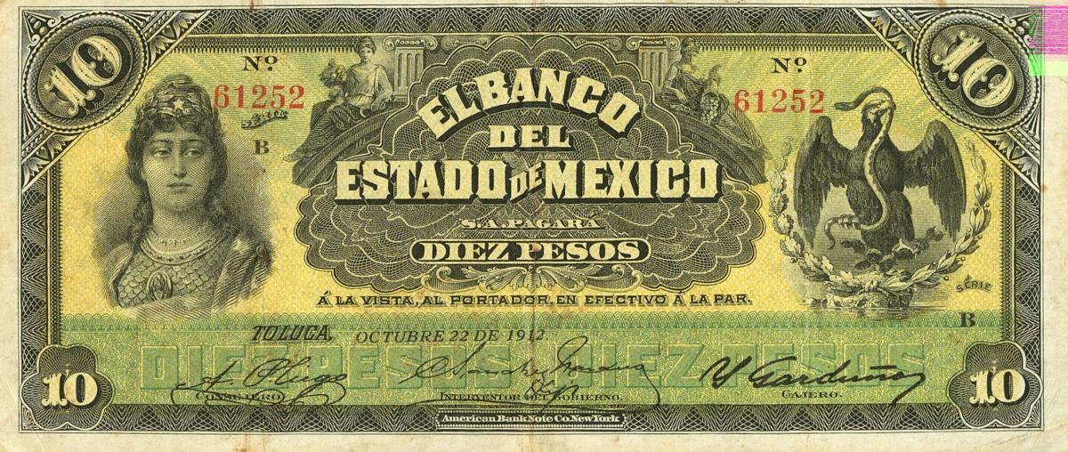 Front of Mexico pS330c: 10 Pesos from 1898