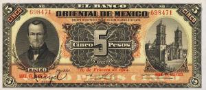 pS381c from Mexico: 5 Pesos from 1900