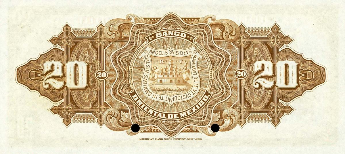 Back of Mexico pS383s: 20 Pesos from 1900
