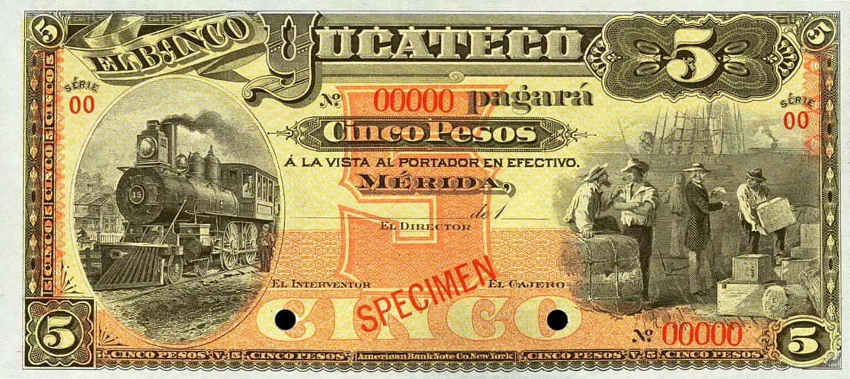 Front of Mexico pS467s3: 5 Pesos from 1890