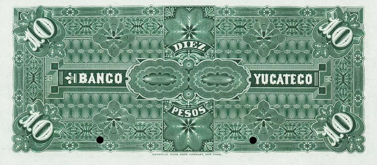 Back of Mexico pS468s3: 10 Pesos from 1890